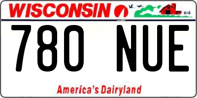 WI license plate 780NUE
