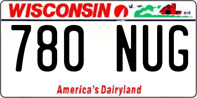 WI license plate 780NUG