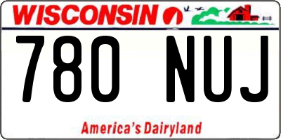 WI license plate 780NUJ