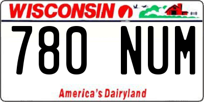 WI license plate 780NUM