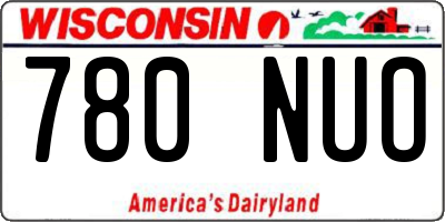 WI license plate 780NUO