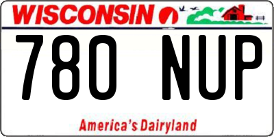 WI license plate 780NUP