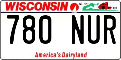 WI license plate 780NUR