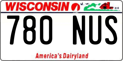 WI license plate 780NUS