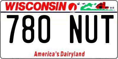 WI license plate 780NUT