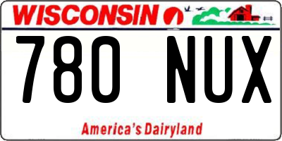 WI license plate 780NUX