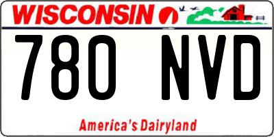 WI license plate 780NVD