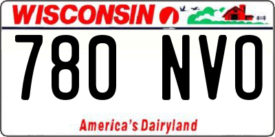 WI license plate 780NVO