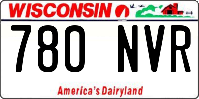 WI license plate 780NVR