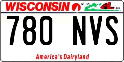 WI license plate 780NVS