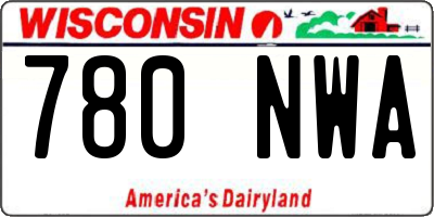 WI license plate 780NWA