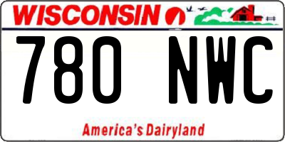 WI license plate 780NWC