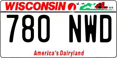 WI license plate 780NWD