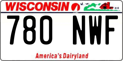 WI license plate 780NWF