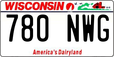 WI license plate 780NWG