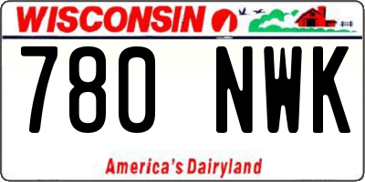 WI license plate 780NWK
