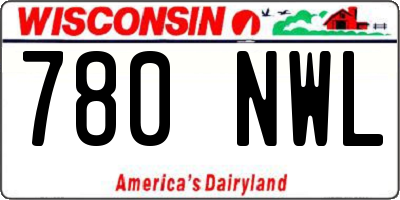 WI license plate 780NWL