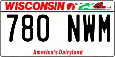 WI license plate 780NWM