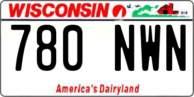 WI license plate 780NWN