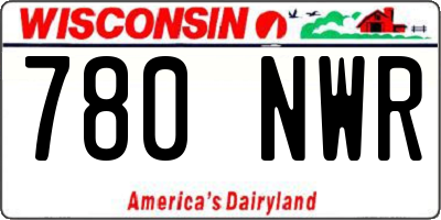 WI license plate 780NWR