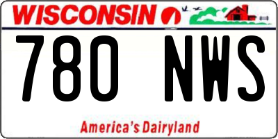 WI license plate 780NWS