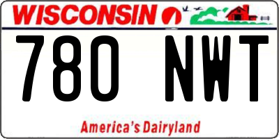 WI license plate 780NWT