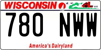 WI license plate 780NWW