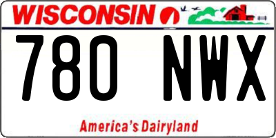 WI license plate 780NWX