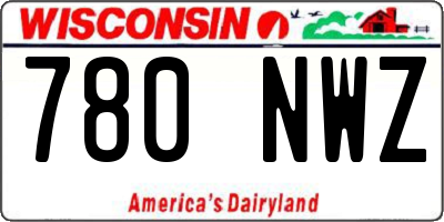 WI license plate 780NWZ