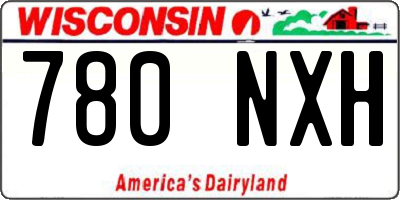 WI license plate 780NXH
