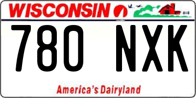 WI license plate 780NXK