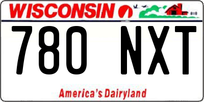 WI license plate 780NXT
