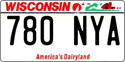 WI license plate 780NYA