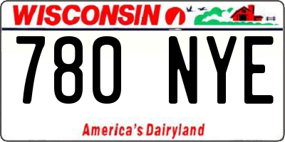 WI license plate 780NYE