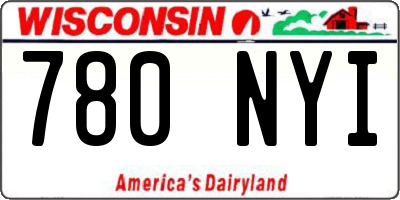 WI license plate 780NYI