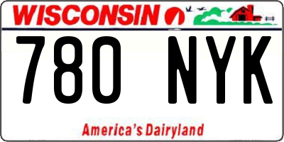 WI license plate 780NYK