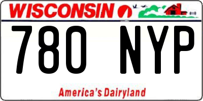 WI license plate 780NYP