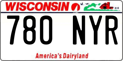 WI license plate 780NYR