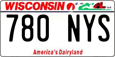 WI license plate 780NYS