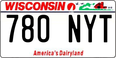 WI license plate 780NYT