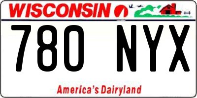WI license plate 780NYX