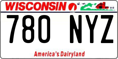 WI license plate 780NYZ