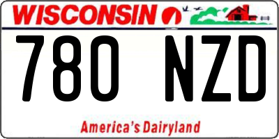 WI license plate 780NZD