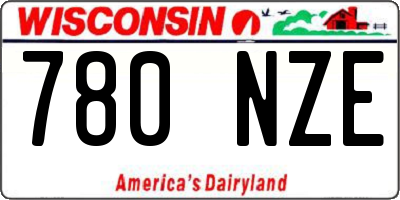 WI license plate 780NZE