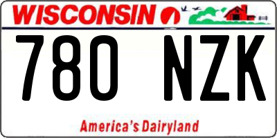 WI license plate 780NZK