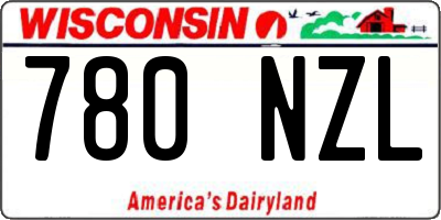 WI license plate 780NZL