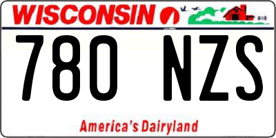 WI license plate 780NZS