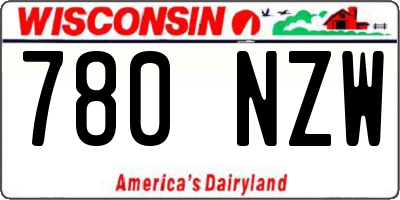 WI license plate 780NZW