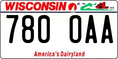 WI license plate 780OAA