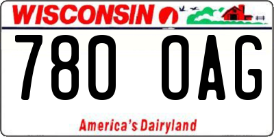 WI license plate 780OAG